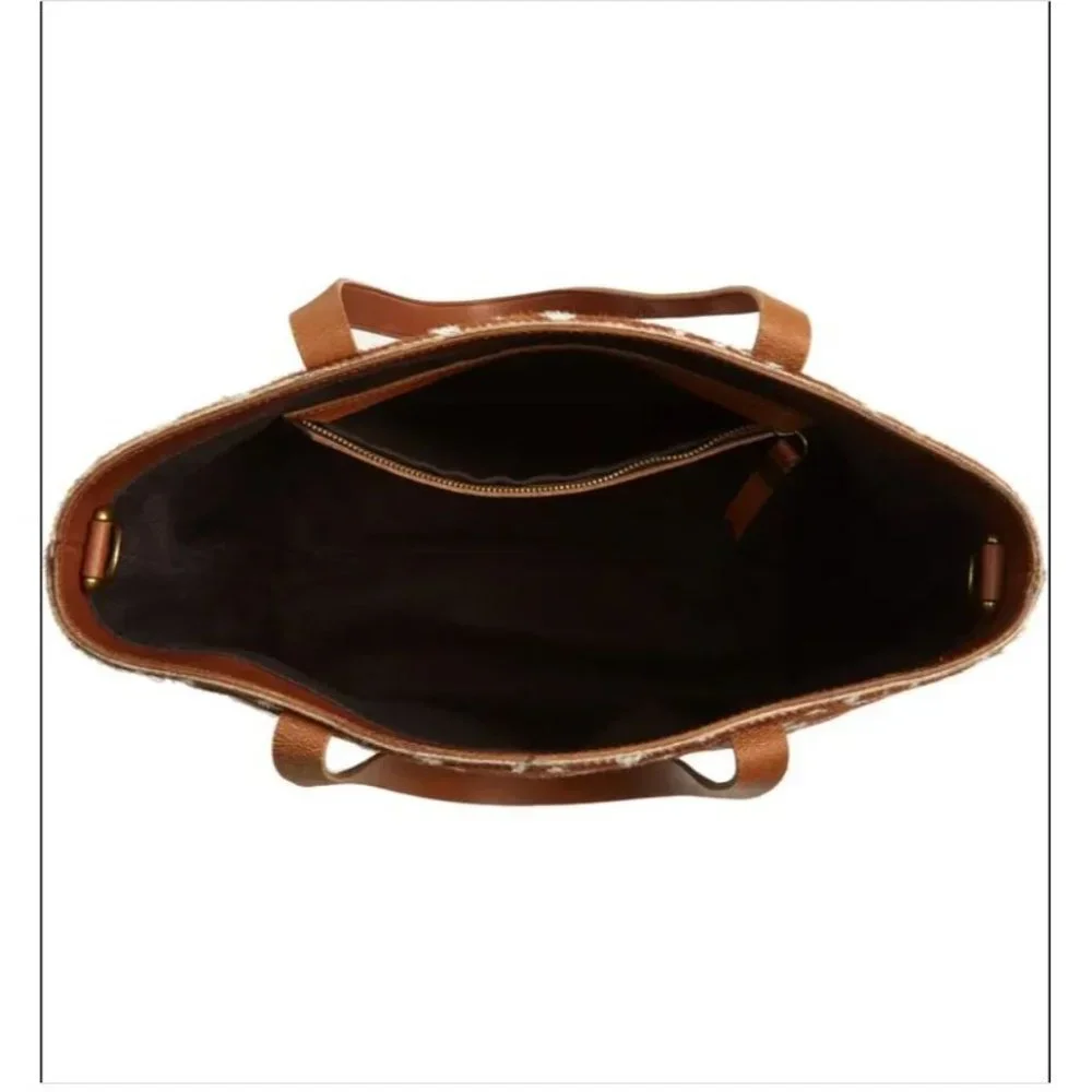 MADEWELL Calf Hair Medium Transport Tote Pecan NEW - Picture 5 of 10